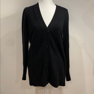 C by Bloomingdale’s black cashmere cardigan